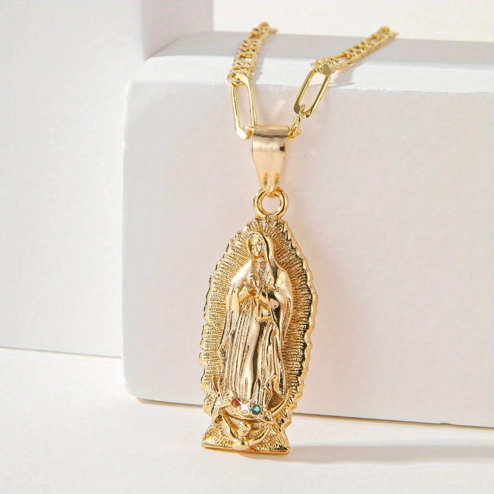 3D Mary Series Necklace Simple Stylish Daily Wear Religious Gift