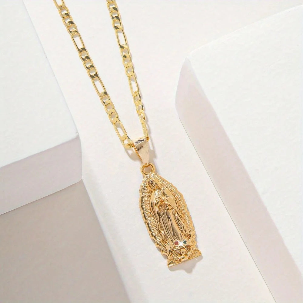 3D Mary Series Necklace Simple Stylish Daily Wear Religious Gift