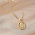 High-End Our Lady Necklace Earrings Set Luxury Niche Jewelry Women