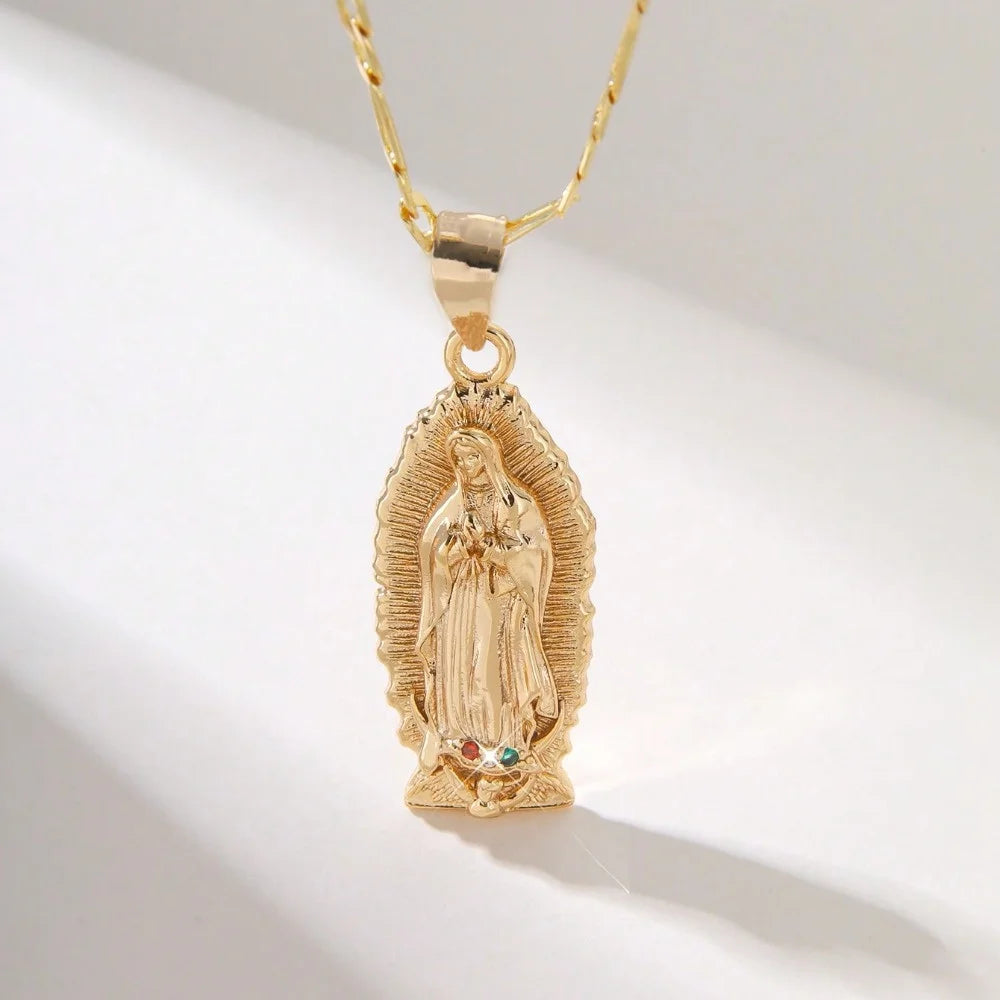 3D Mary Series Necklace Simple Stylish Daily Wear Religious Gift