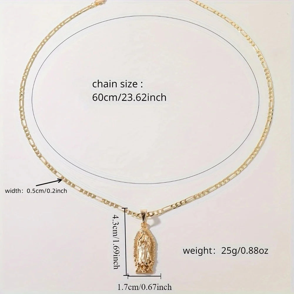 3D Mary Series Necklace Simple Stylish Daily Wear Religious Gift