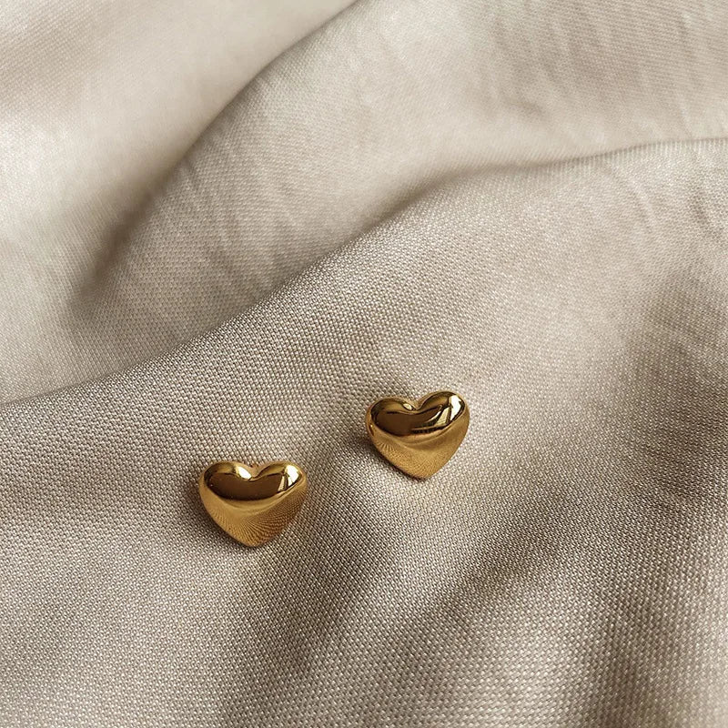 Cute Heart Earrings Stainless Steel Anti Allergic Women