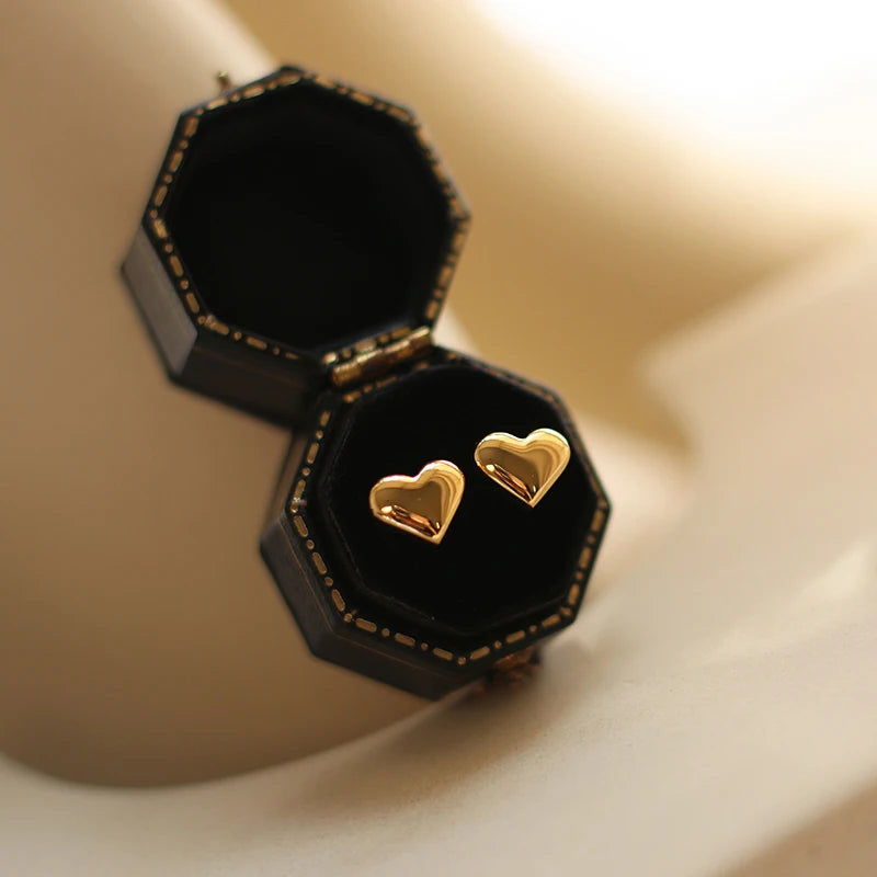Cute Heart Earrings Stainless Steel Anti Allergic Women