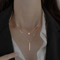 Elegant Double Layer Necklace Clavicle Chain Women Jewelry