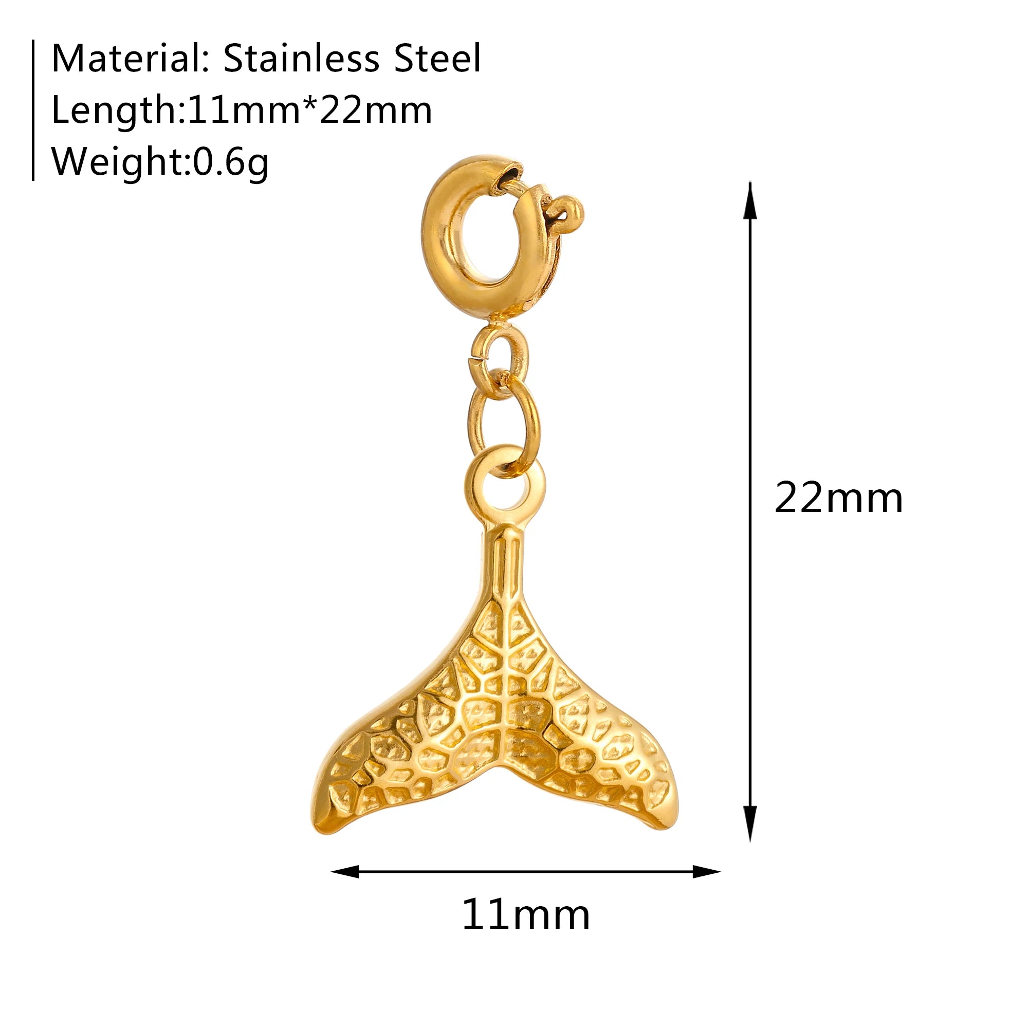 18K Gold Plated Charm Pendants Set Fish Bear Sun Butterfly DIY Jewelry