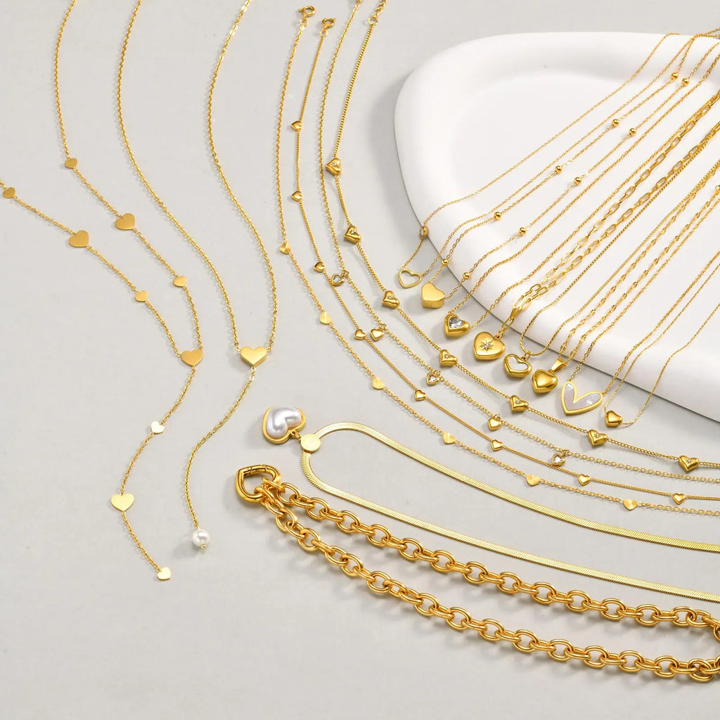 Heart Pendant Snake Chain Necklace Twisted Choker Women