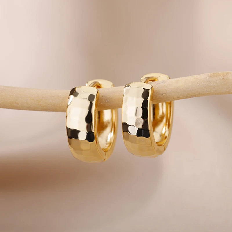 Trendy Small Hoop Earrings Gold Silver 2024 Women Jewelry