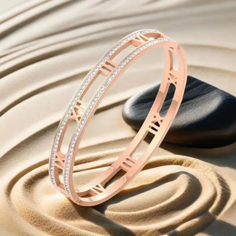 Roman Numerals Bracelet Stainless Steel Luxury Fashion Women Jewelry