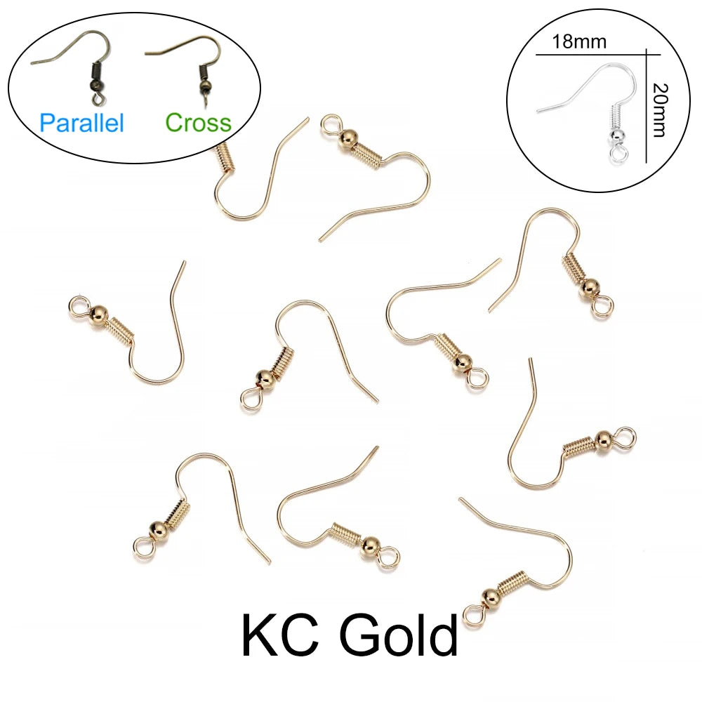100pcs Iron Bead Charms Earring Hooks Set DIY Jewelry Making Supplies