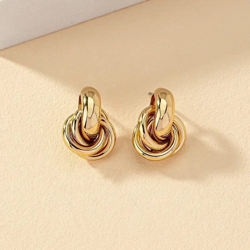Bold Chunky Hoop Earrings Stainless Steel Trendy Circle Design