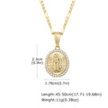 Guadalupe Charm Necklace Cubic Zirconia Women Faith Jewelry