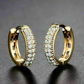 Minimalist Micro Inlaid Zircon Ear Buckle Elegant Daily Earrings