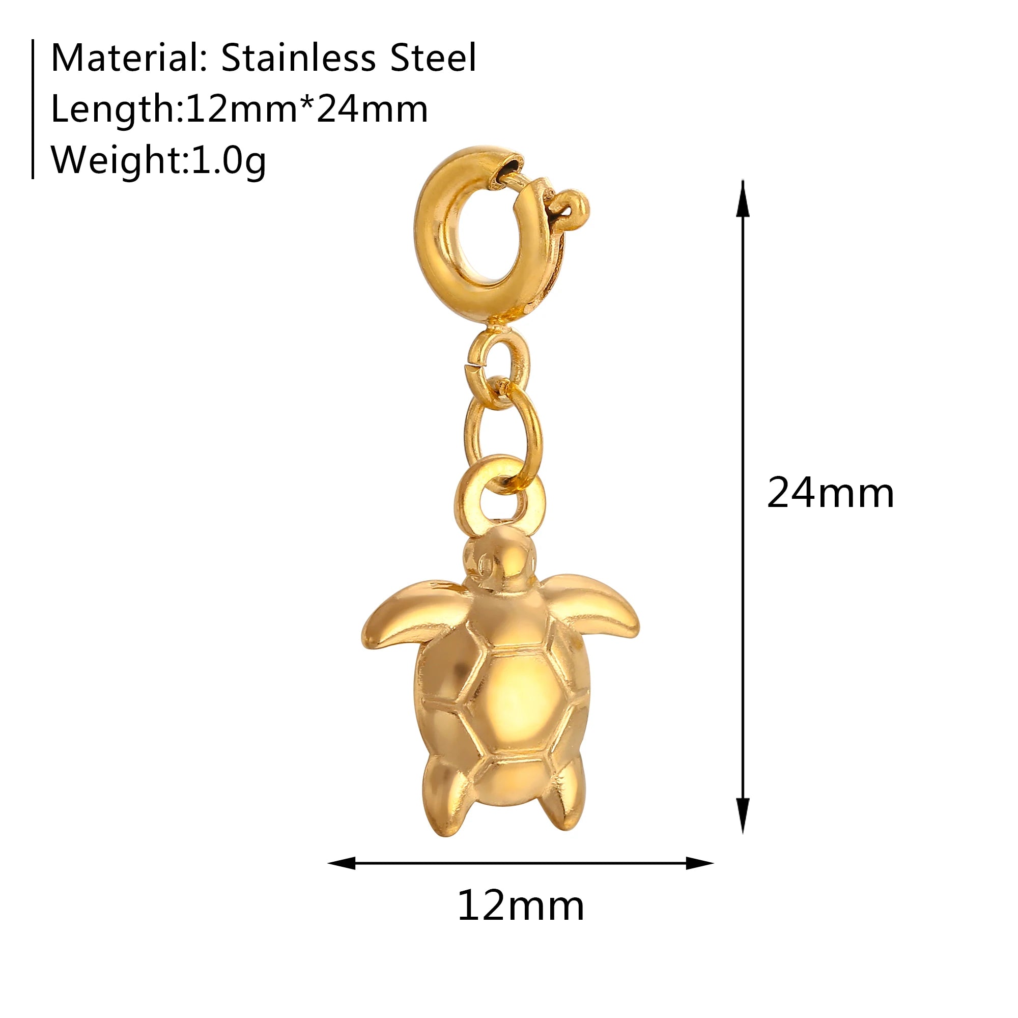 18K Gold Plated Charm Pendants Set Fish Bear Sun Butterfly DIY Jewelry