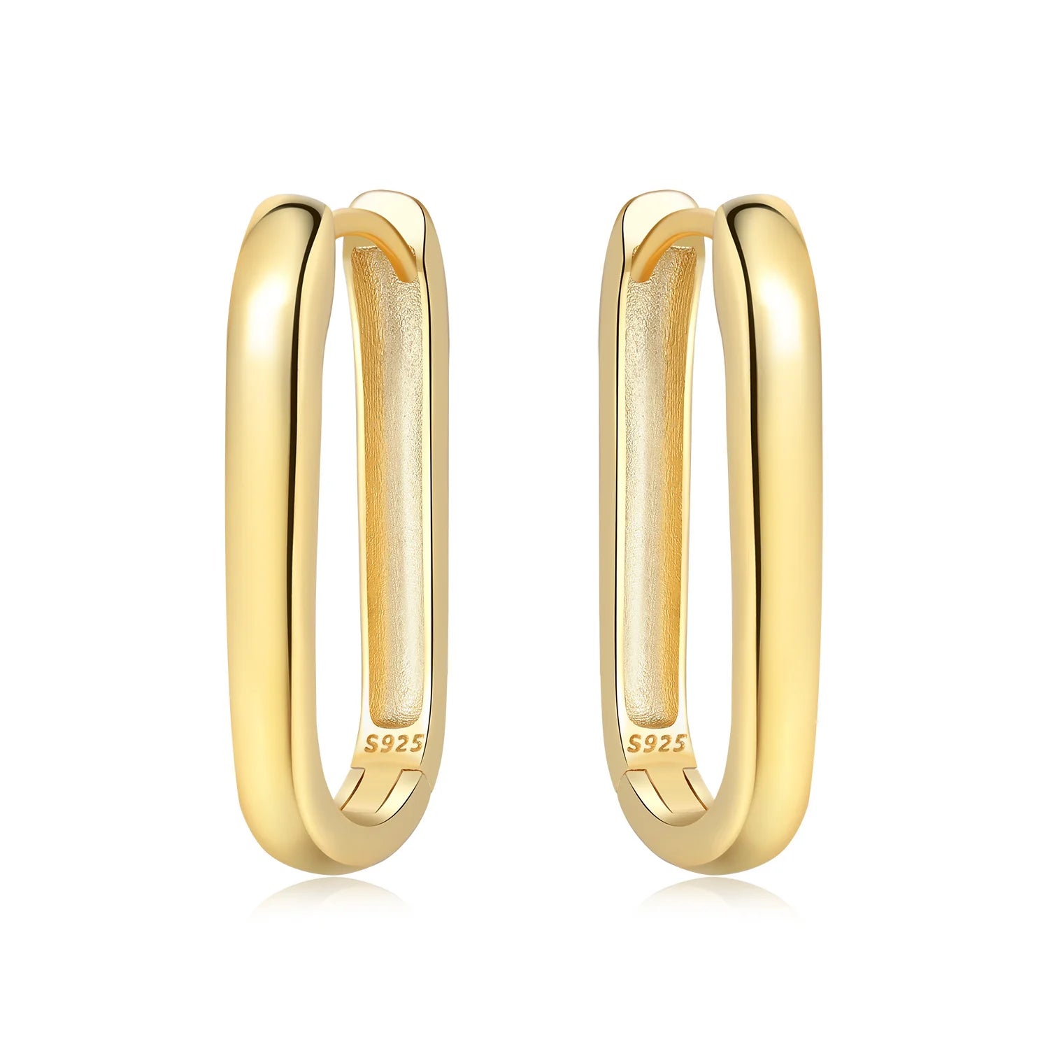 Elegant Gold Hoop Earrings 925 Silver Temperament Women