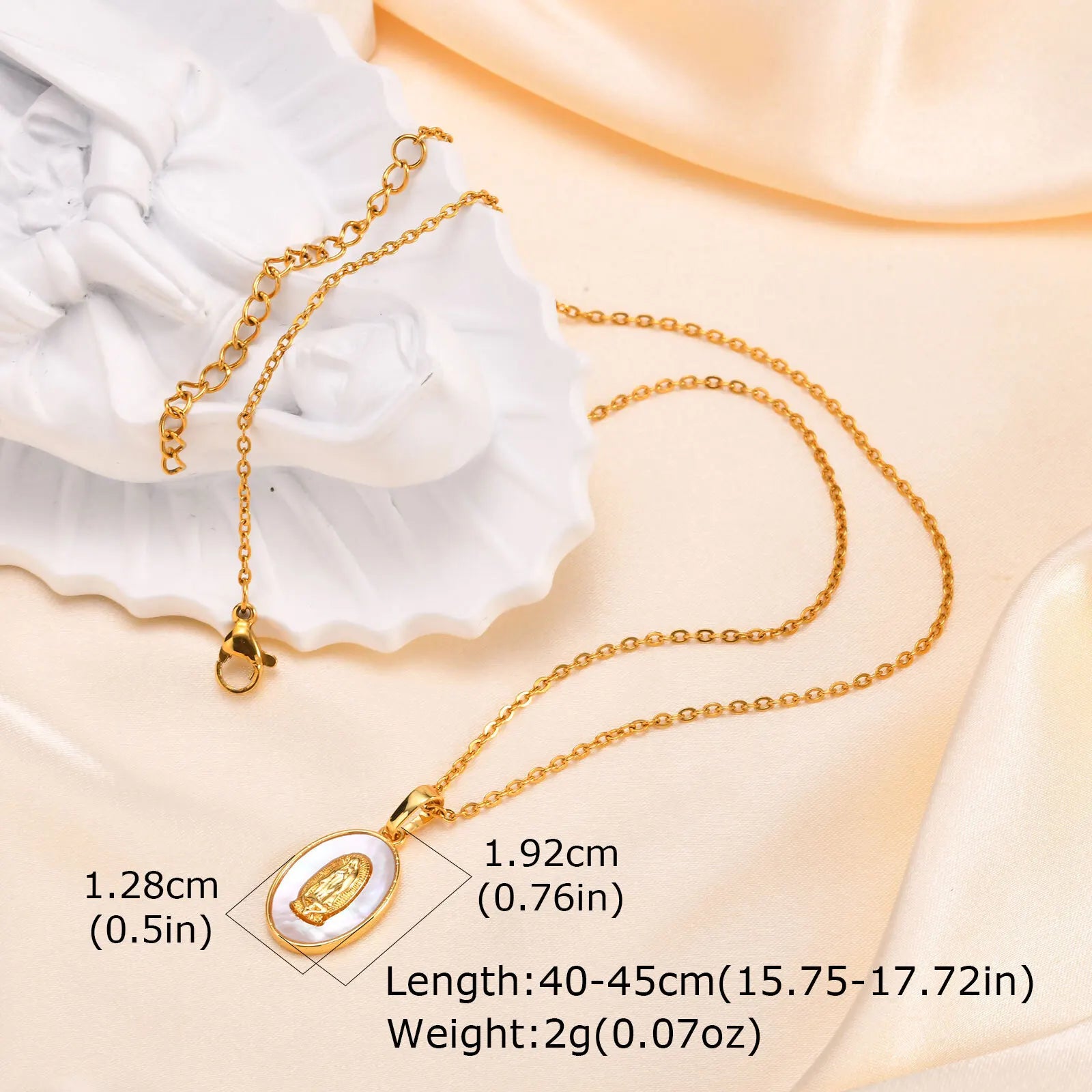 Prayer Necklace Virgin Mary Pendant Women Faith Jewelry