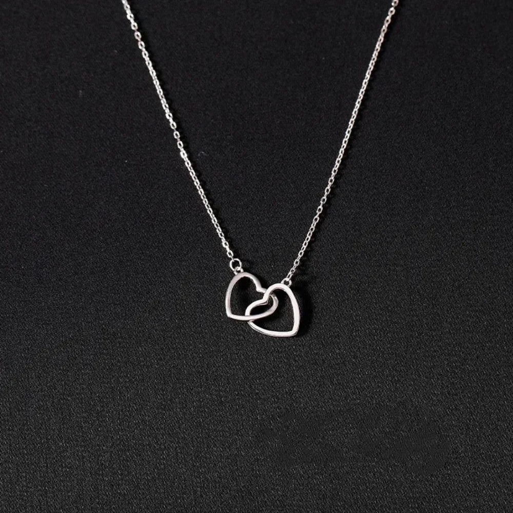Retro Love Buckle Pendant Necklace Gold Women Accessories