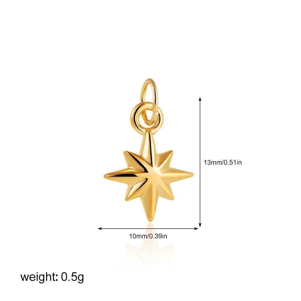 Gold Moon Star Sun Evil Eye Charms Stainless Steel DIY Jewelry