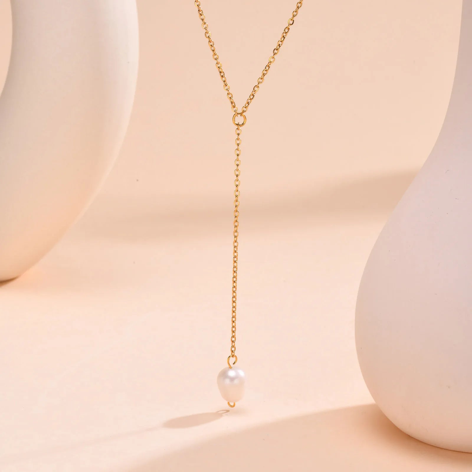 Elegant Y Drop Necklace Bar Pendant Stainless Steel Women