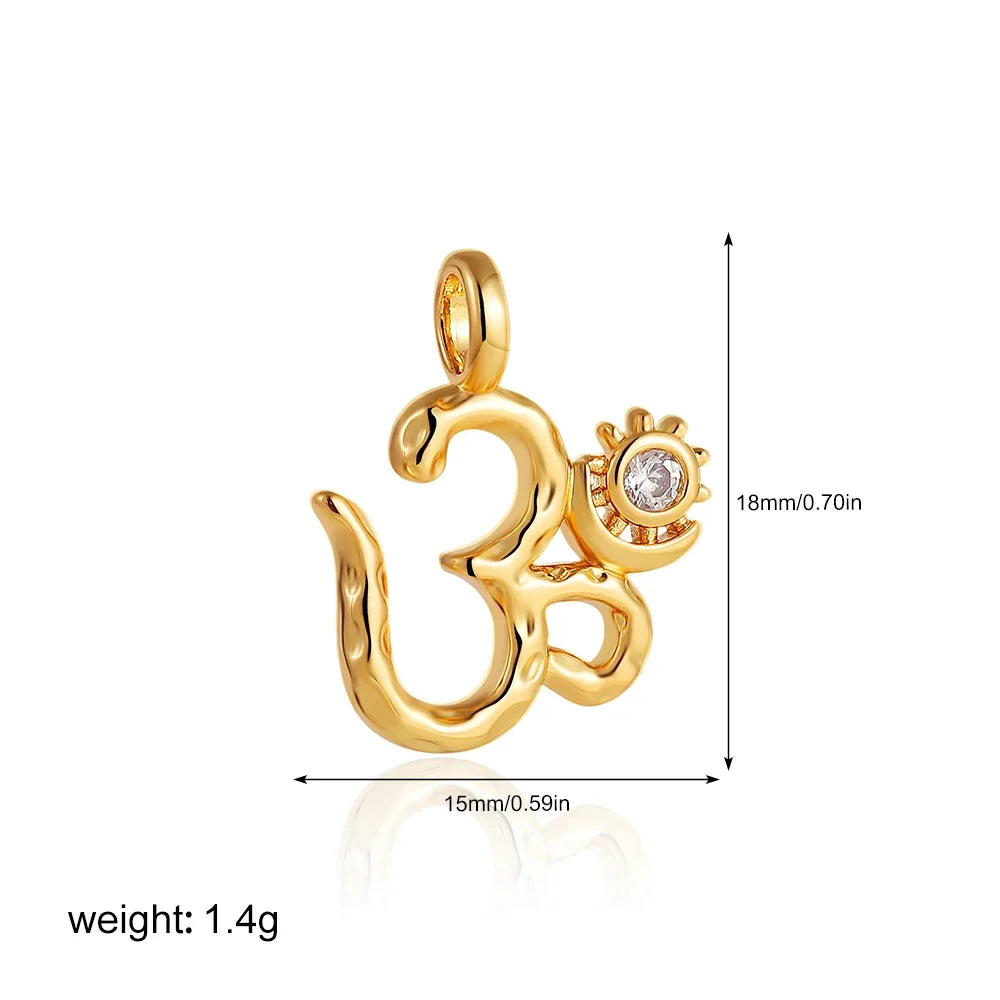 Gold Moon Star Sun Evil Eye Charms Stainless Steel DIY Jewelry