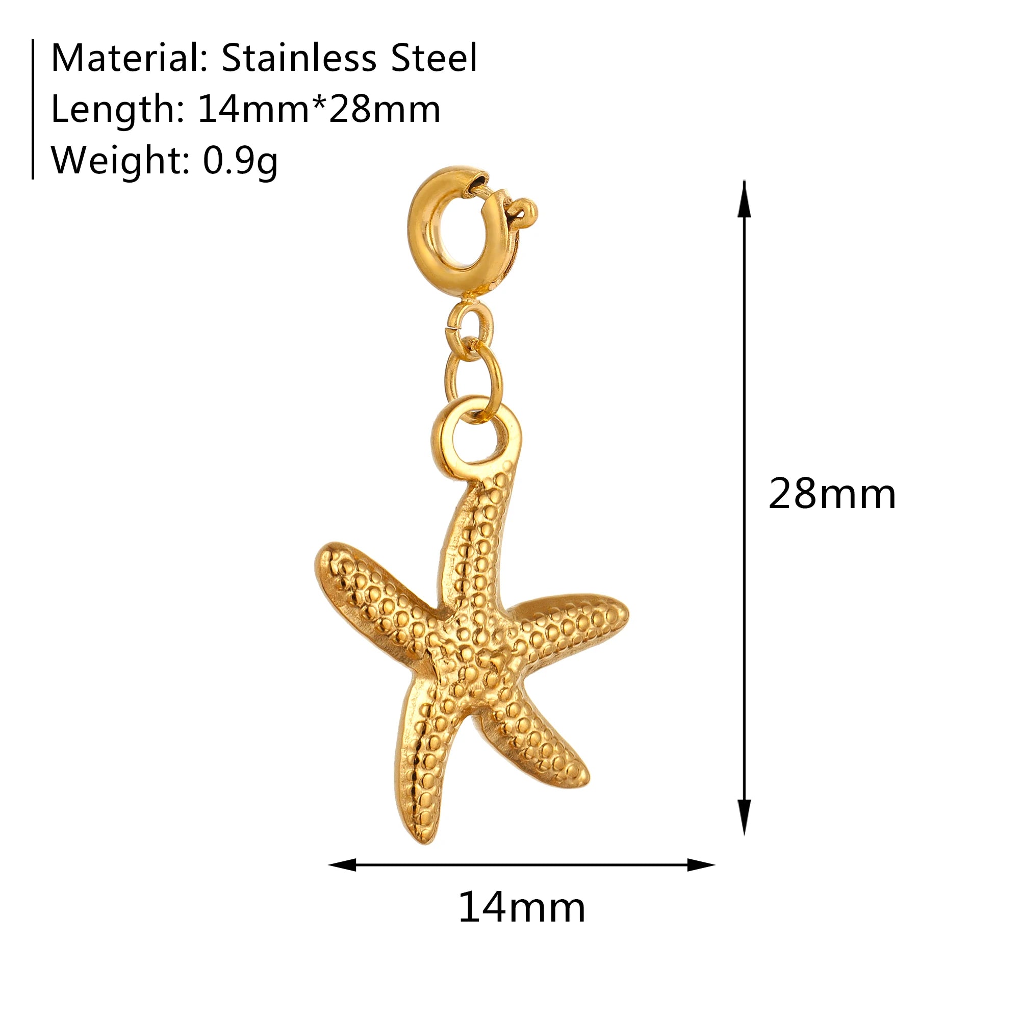 18K Gold Plated Charm Pendants Set Fish Bear Sun Butterfly DIY Jewelry
