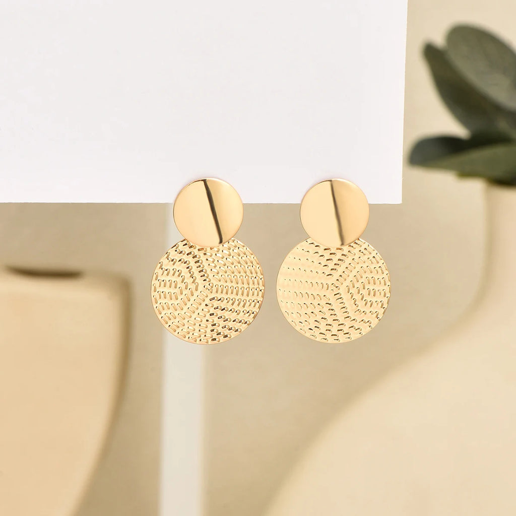 Bohemian Geometric Round Earrings Metal Trendy Wedding Women