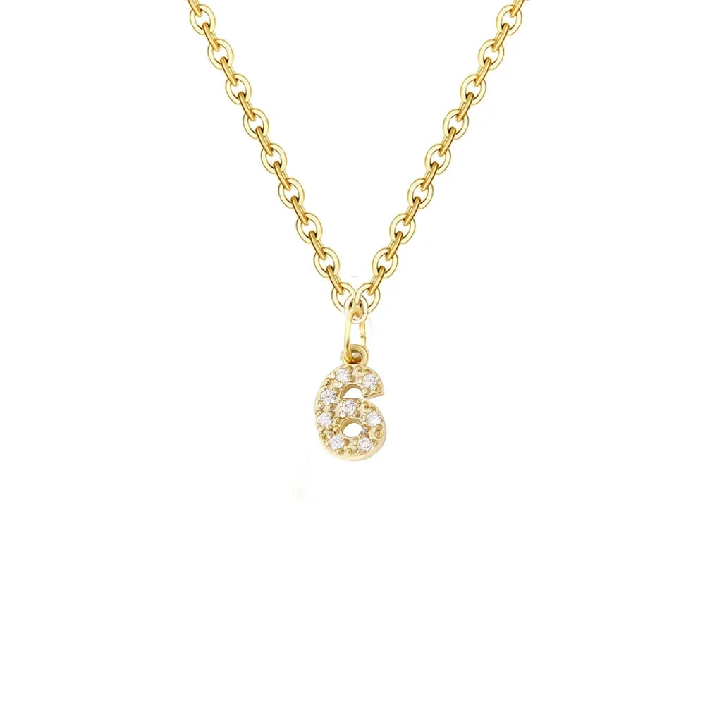 Gold Zircon Initial Necklace A-Z Stainless Steel Letter Pendant Women