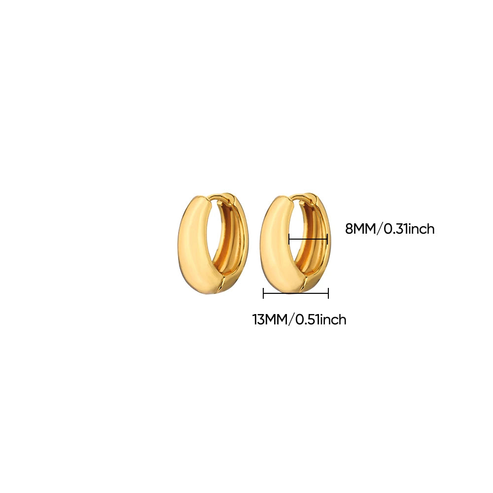 Chunky Gold Hoop Earrings Stainless Steel Minimalist Women Trend