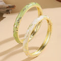 2PCS Flower Bracelet Set Cloisonne Bohemian Women Bangles