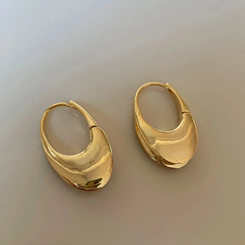 3 Pairs Zircon Hoop Earrings Gold Stainless Steel Trendy Women