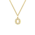 Gold Zircon Initial Necklace A-Z Stainless Steel Letter Pendant Women