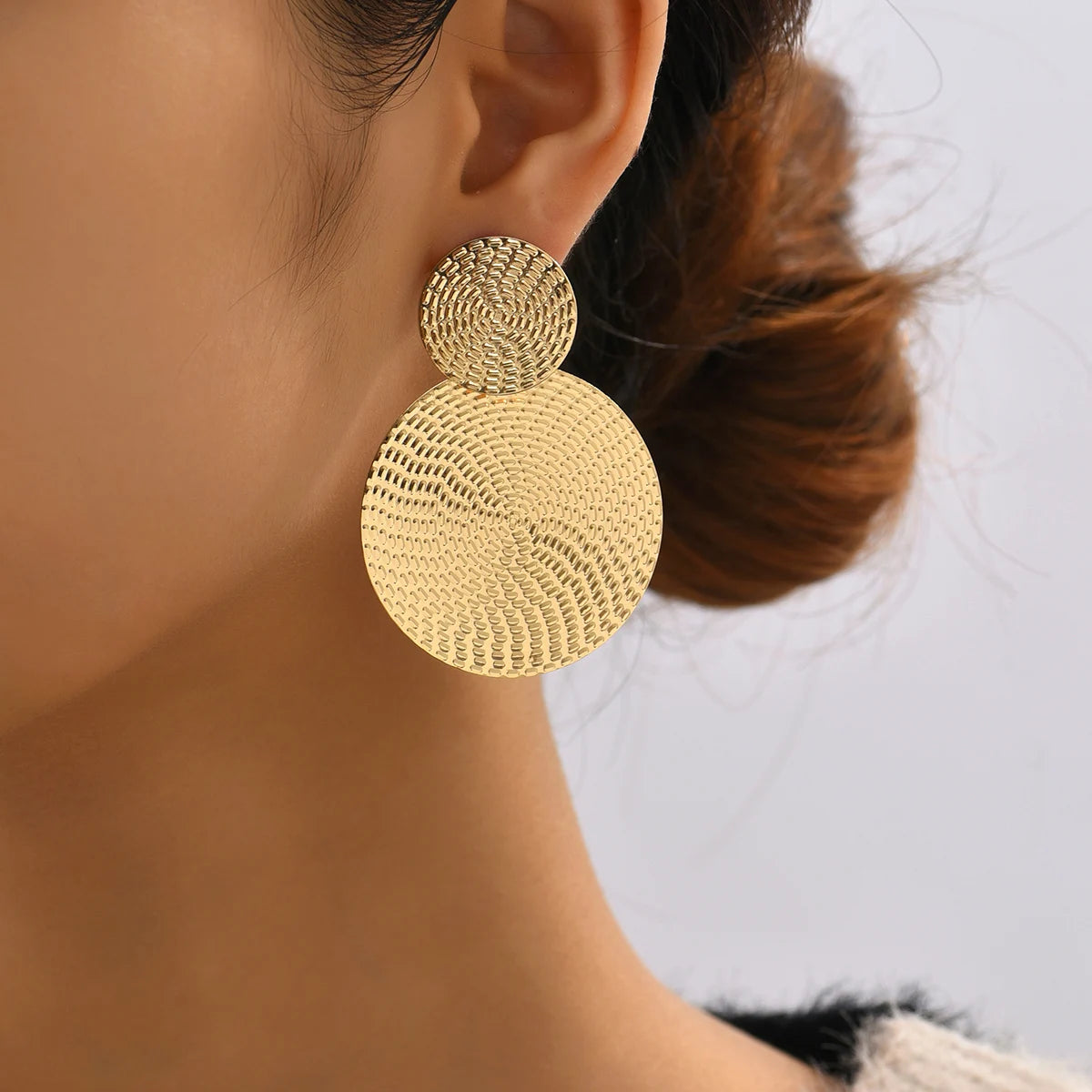 Bohemian Geometric Round Earrings Metal Trendy Wedding Women
