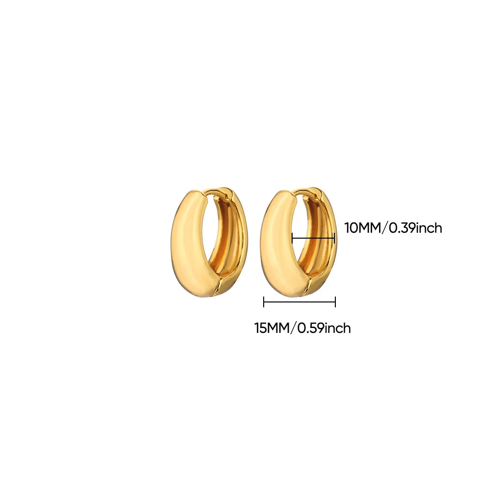 Chunky Gold Hoop Earrings Stainless Steel Minimalist Women Trend