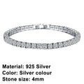 Elegant 925 Silver Tennis Bracelet Original Hip Hop Design