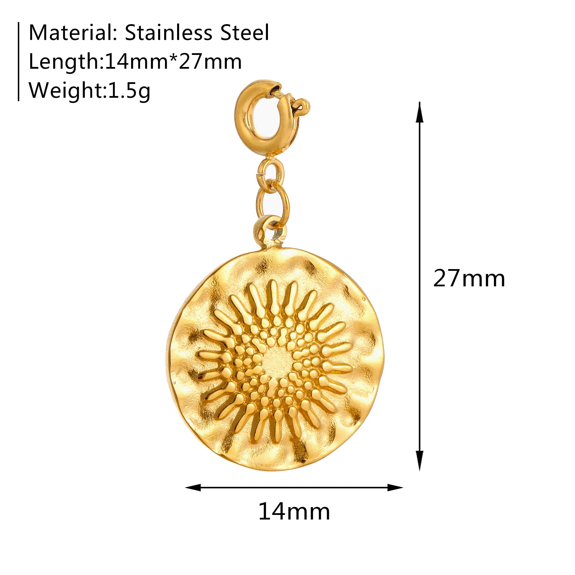 18K Gold Plated Charm Pendants Set Fish Bear Sun Butterfly DIY Jewelry