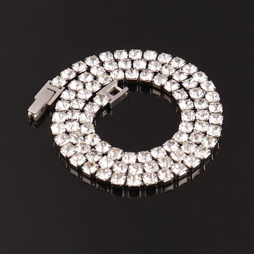 Modern 4mm Tennis Bracelet Stainless Steel Zircon Luxury Design