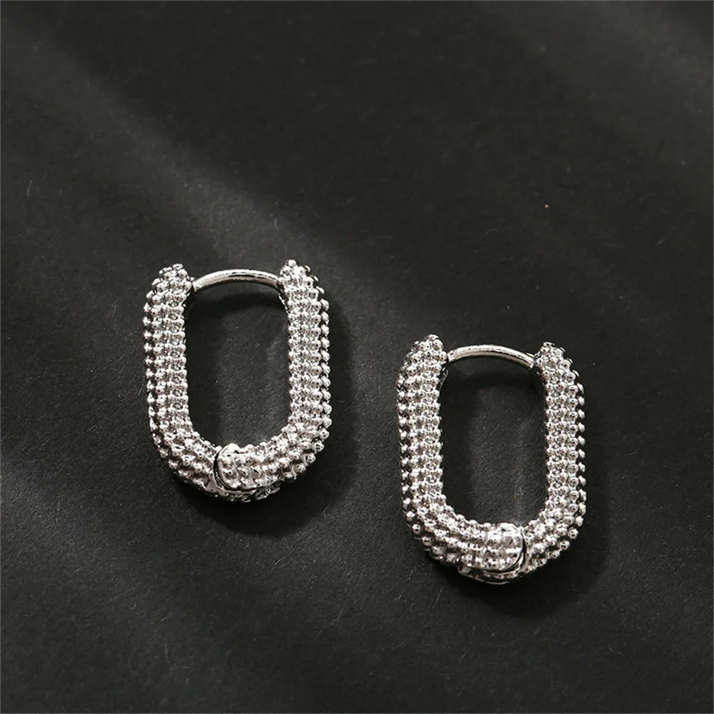 Geometric Square Earrings Gold Drop Women Party Jewelry