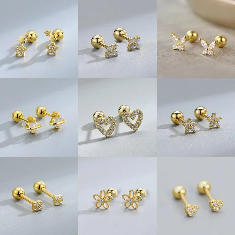 Minimalist Heart Stud Earrings Hypoallergenic Women