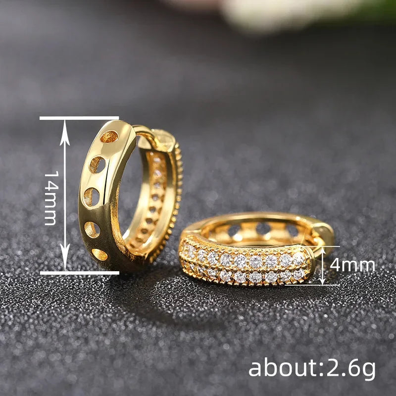 Minimalist Micro Inlaid Zircon Ear Buckle Elegant Daily Earrings