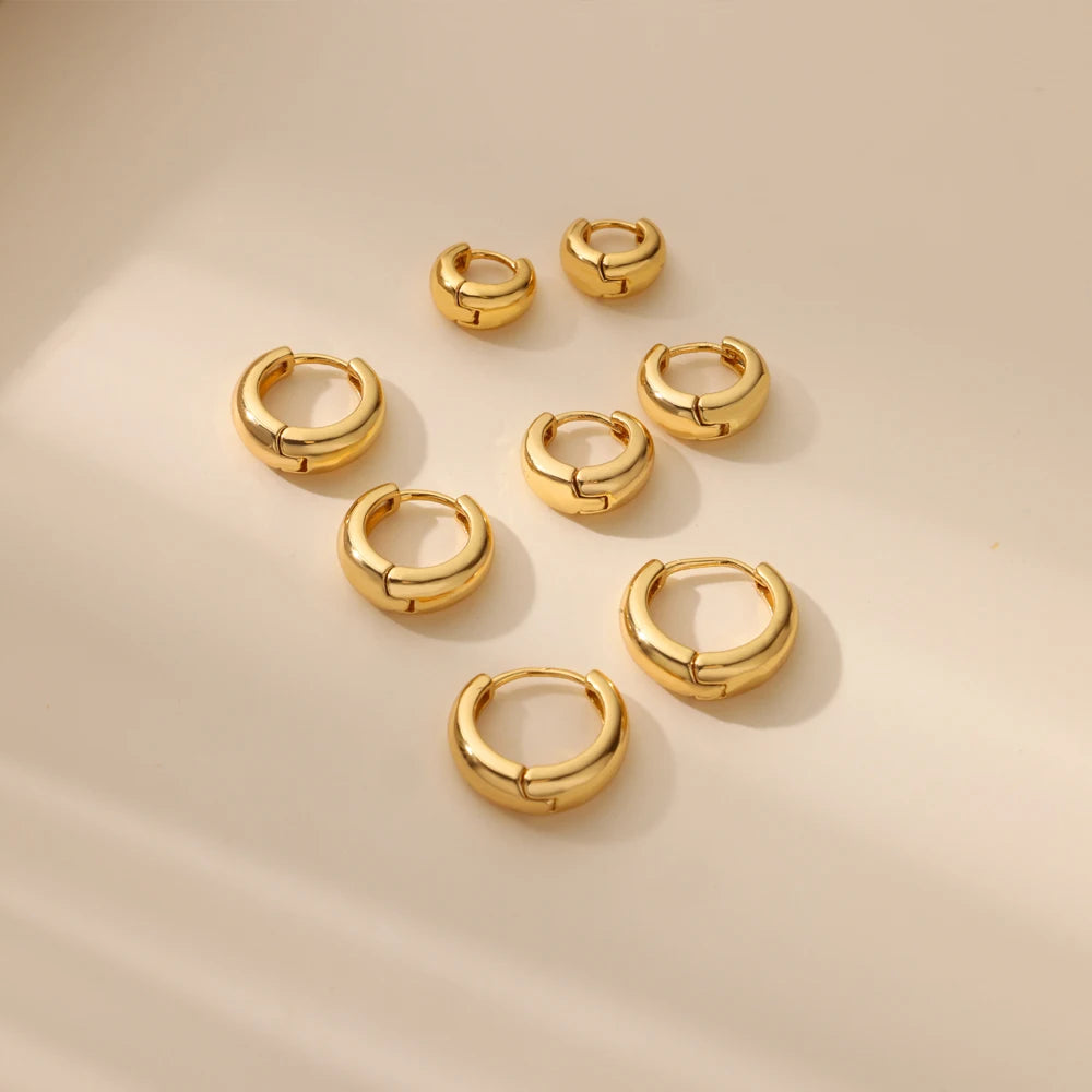 Chunky Gold Hoop Earrings Stainless Steel Minimalist Women Trend