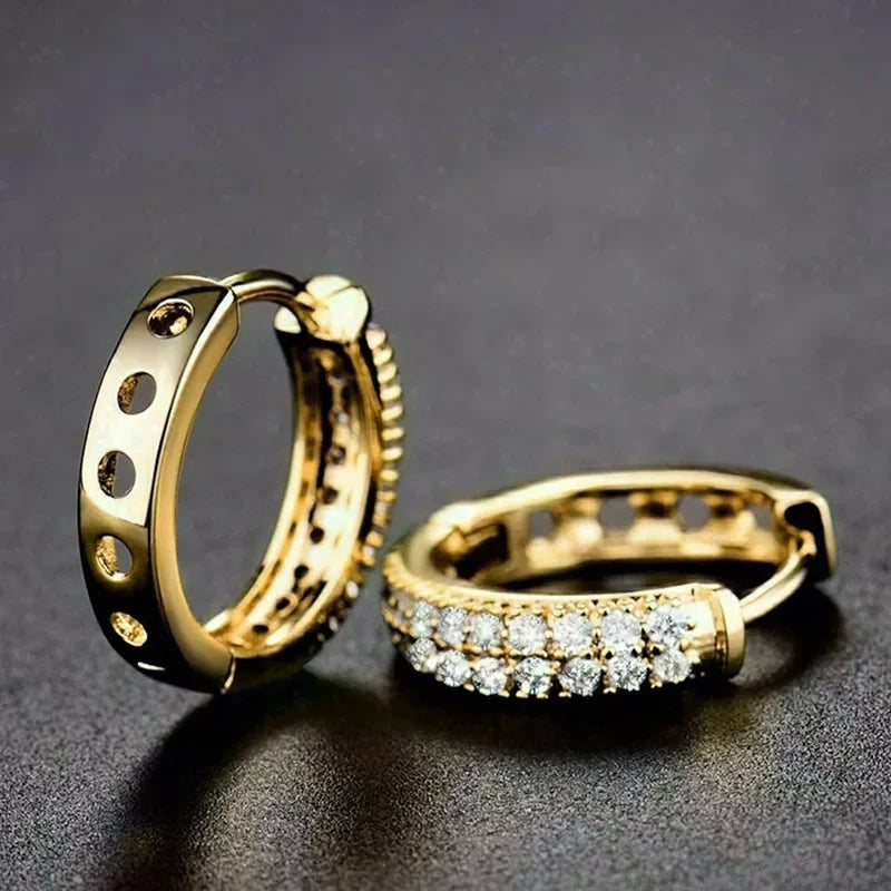 Minimalist Micro Inlaid Zircon Ear Buckle Elegant Daily Earrings