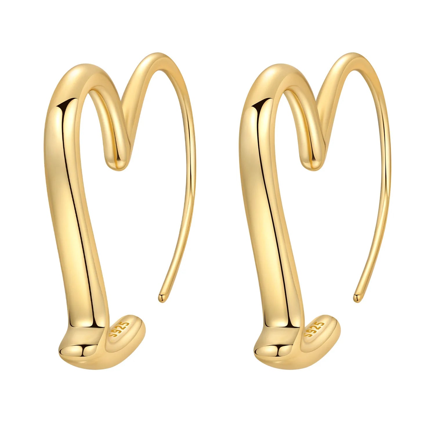 Elegant Square Hoop Earrings 18K Gold S925 Women Jewelry