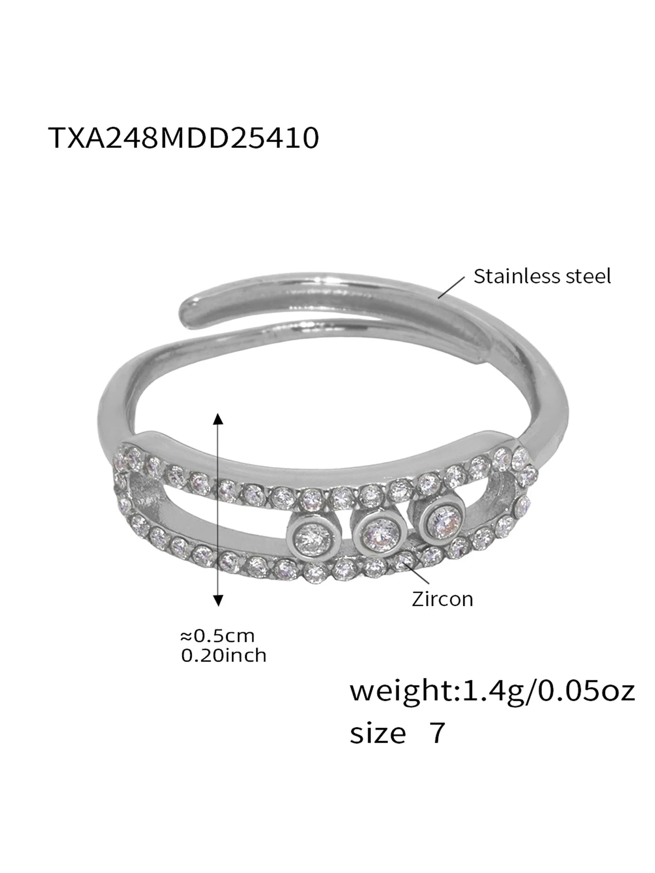 Elegant Gold Jewelry Set Necklace Ring Zircon Women