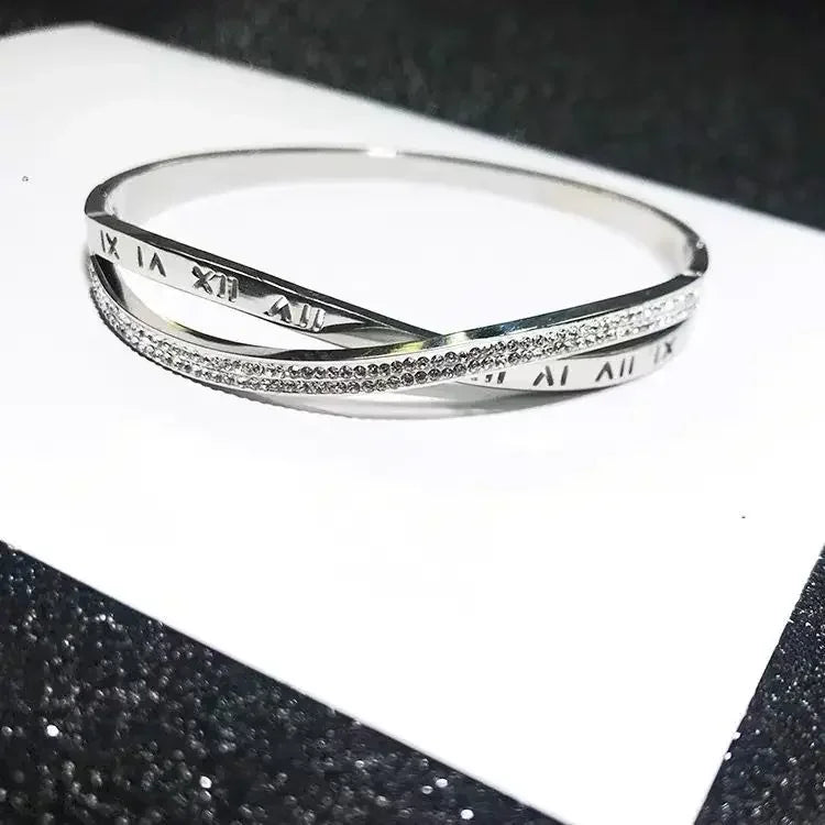 Roman Numerals Bracelet Stainless Steel Luxury Fashion Women Jewelry