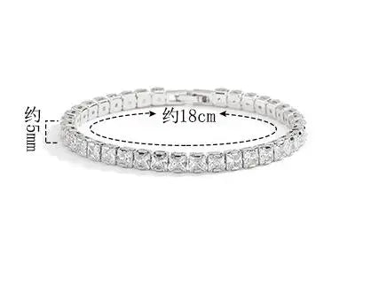 Elegant Moissanite Bracelet 18K Gold 925 Silver Women Jewelry