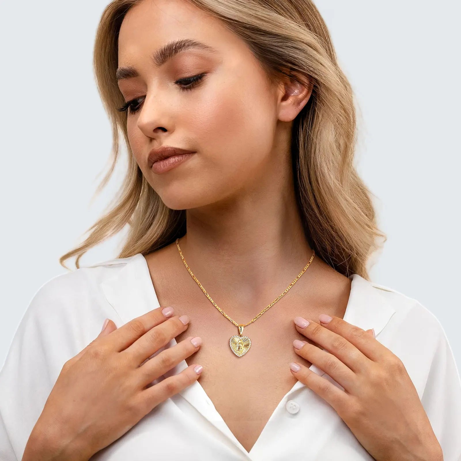 Prayer Necklace Virgin Mary Pendant Women Faith Jewelry