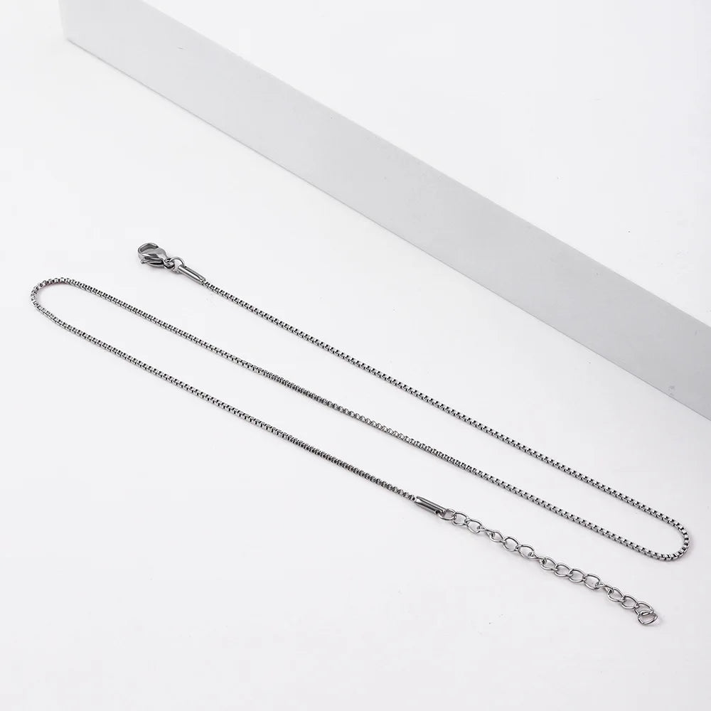 Stylish 1.2mm Box Chain Necklace Gold Titanium Steel Jewelry