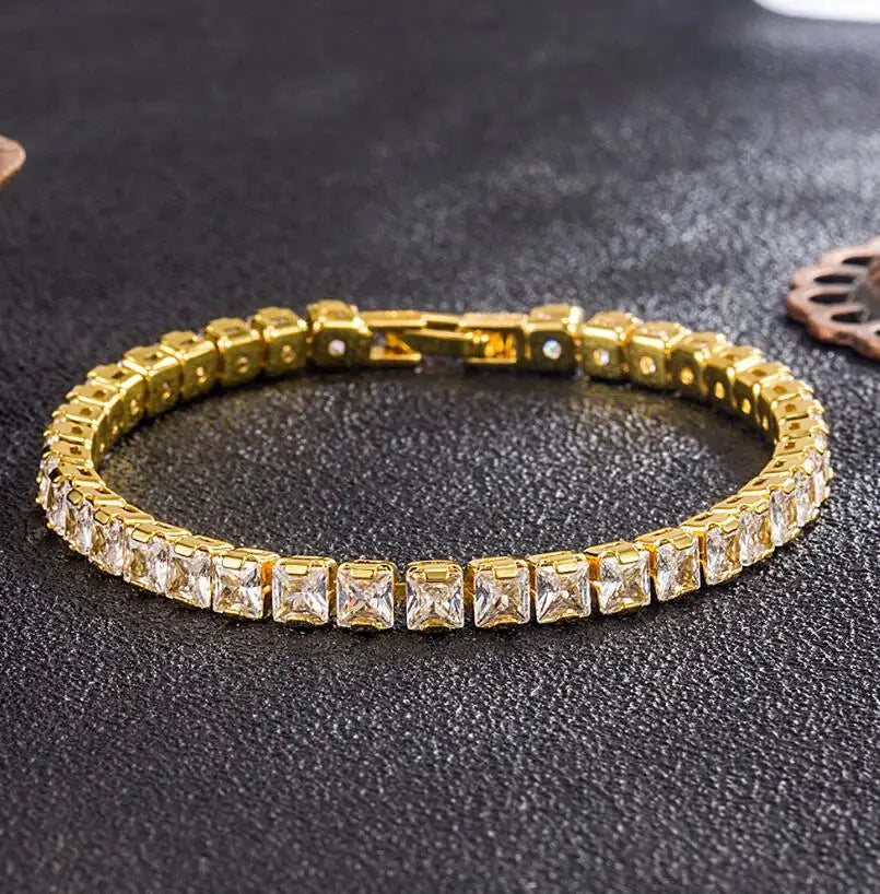 Elegant Moissanite Bracelet 18K Gold 925 Silver Women Jewelry