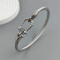 18K Gold Horseshoe Wire Bracelet Stainless Steel Waterproof Couple
