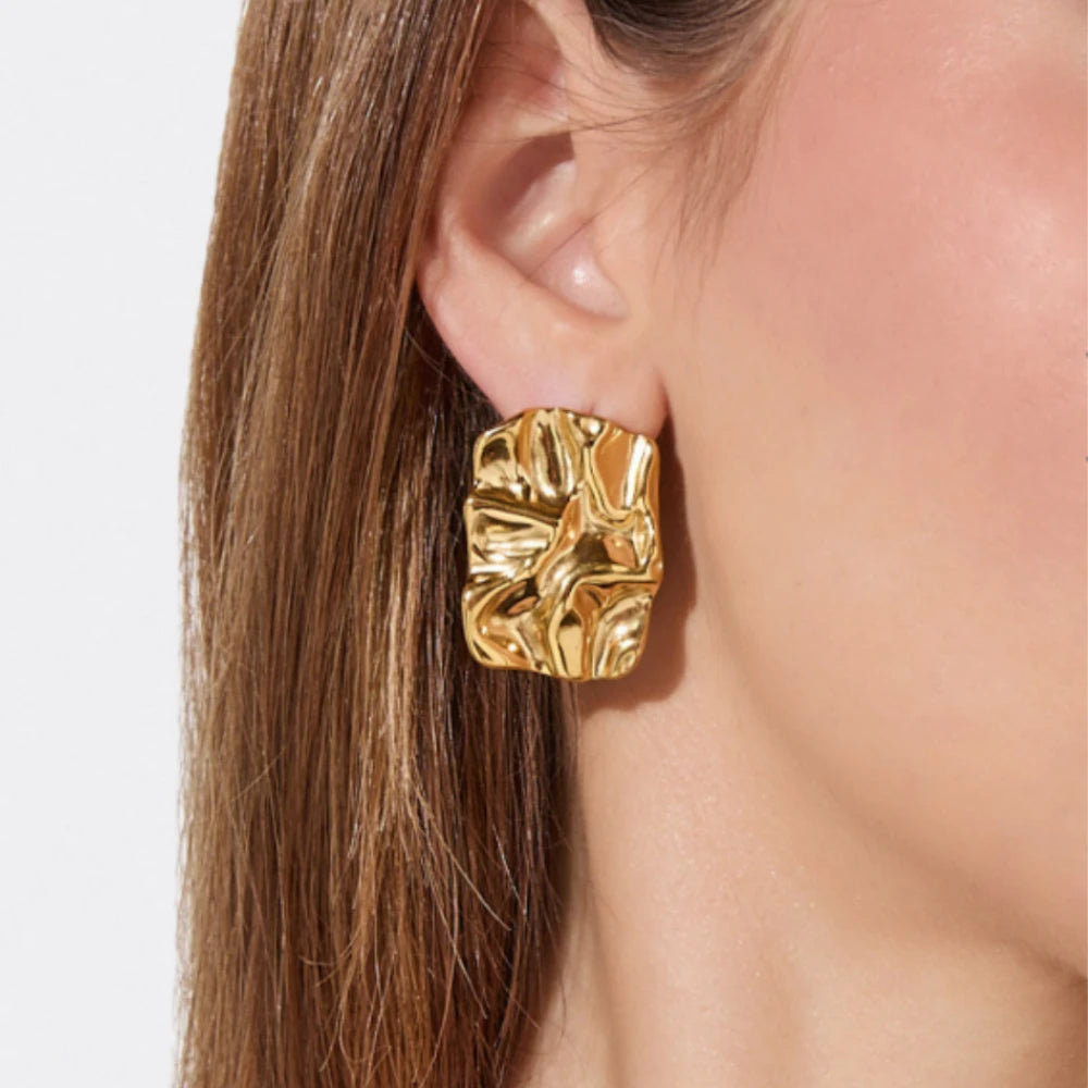 Minimalist Square Earrings Irregular Design Women Jewelry