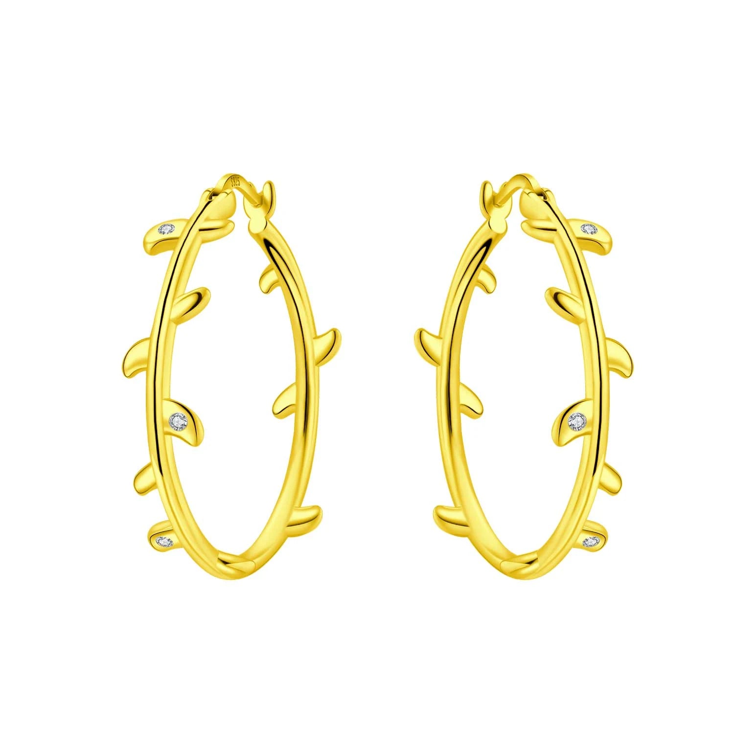 Elegant Gold Hoop Earrings 925 Silver Temperament Women